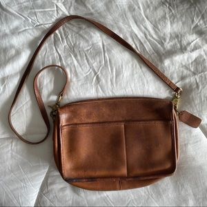 Vintage Brown Leather Coach Crossbody Bag